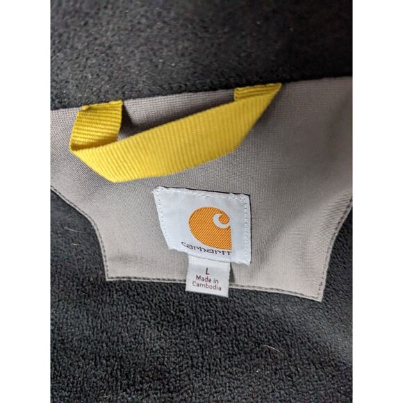 Carhartt Rain Defender Waterproof Zip Grey Jacket Sz L Excellent Must Touch It! - Picture 2 of 9